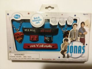Vintage Jonas Brothers Disney Accessories Set - 2 Bracelets,  2 Rings & 2 Necklaces