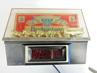 Budweiser World Champion Clydesdale Team Vintage Lighted Bar Clock Cash Register