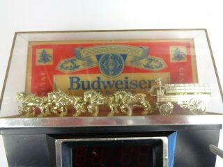 BUDWEISER WORLD CHAMPION CLYDESDALE TEAM VINTAGE LIGHTED BAR CLOCK CASH REGISTER 2