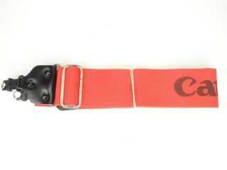Canon Vintage Red / Black Camera Neck Strap W/ Metal Hooks