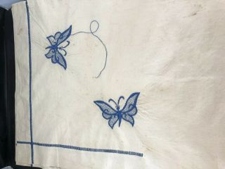 Vintage French Metis Sheet Unfinished Embroidery Ladder Stitch 2.  20 X 3.  40