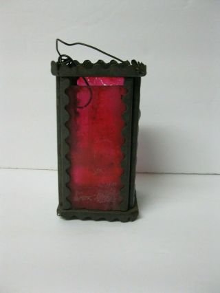 Antique Tin And Glass Victorian Fairy Lamp Christmas Tree Candle Holder