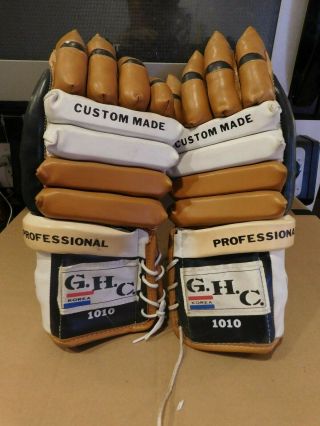 Vintage Professional G.  H.  C.  Vic Hadfield Hockey Gloves For John Only