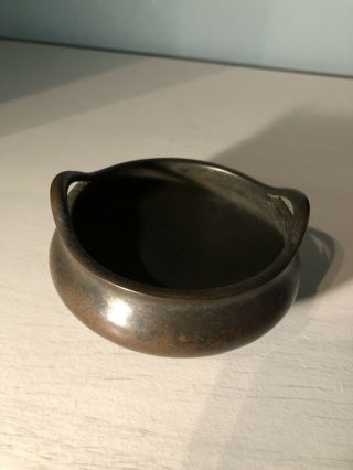 Antique Chinese Bronze Censer With 4 Character Mark 2