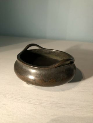 Antique Chinese Bronze Censer With 4 Character Mark 3