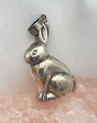 Vintage Sterling Silver Bunny Rabbit Pendant