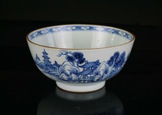 FINE Antique Chinese Blue and White Porcelain Pavilion Bowl Nanking Cargo 18th C 2