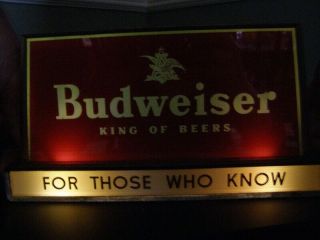 Vintage 1950s Budweiser Beer Bar Light - For Those Who Know 2