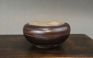 A Rare/fine Chinese 13c Brown Glazed Seal Paste Box/cover - Song Dynasty