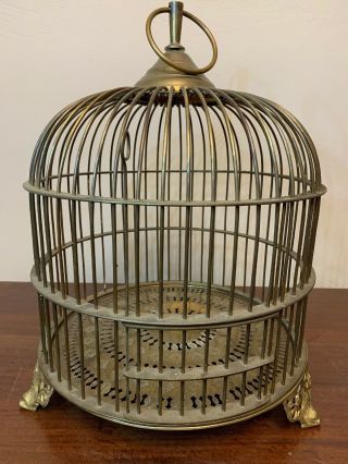 Vintage Large Brass Birdcage Round Bird Cage Ornate Beehive