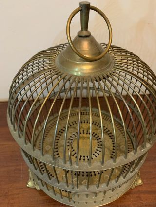 Vintage Large Brass Birdcage Round Bird Cage Ornate Beehive 3