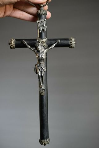 ⭐ Antique French Religious Wall Cross,  Crucifix 19th Century⭐