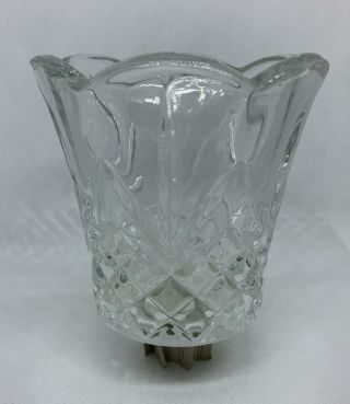 3 Homco Vintage Diamond Cut Clear Glass Votive Candle Peg Holders