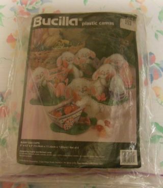 Vintage Bucilla Plastic Canvas Bunny Egg Cups Never Been Started