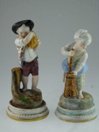 Antique Porcelain Figures Boy and Girl Circa 1900 2