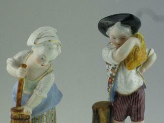 Antique Porcelain Figures Boy and Girl Circa 1900 3