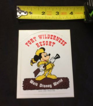 Vintage Walt Disney World Sticker Mickey Mouse Fort Wilderness Vg,
