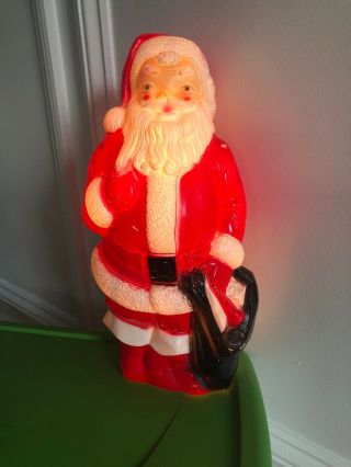 Vintage Empire Plastic Corp 1968 Blow Mold Santa Claus 13 Inches Tall
