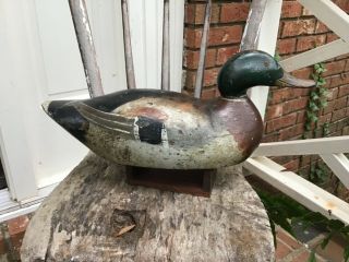 Antique Vintage Old Wooden Early Premier Mason Mallard Duck Decoy