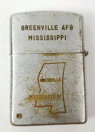 Vintage Rothco Cigarette Lighter Greenville Afb Mississippi Made In Japan