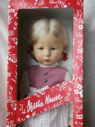 Vintage Kathe Kruse Doll W/ Box & Hang Tag 18 1/2 " Stanzi
