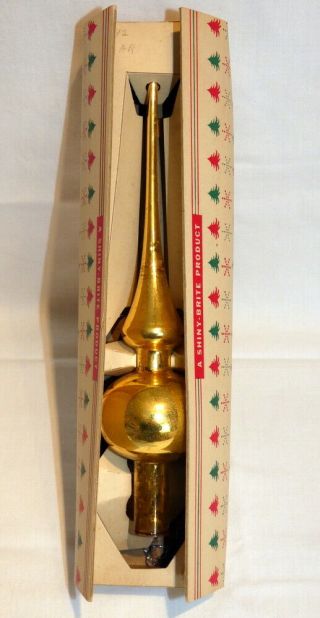 Vintage Christmas Mercury Glass Shiny Brite Gold Tree Topper 10 - 1/2 "