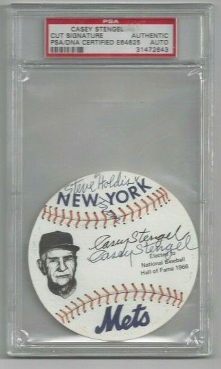 Casey Stengel Psa Dna Autograph Hand Signed Authentic York Mets,  Yankees