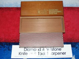 Vintage Dmt Diamond Sharpening Stone Red 6 " (fine) In Wood Box