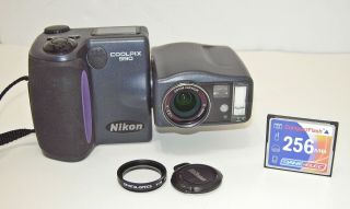 Vtg Nikon Coolpix 990 3.  2MP Digital Camera,  Black,  256MB CF Card - 2