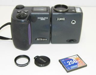Vtg Nikon Coolpix 990 3.  2MP Digital Camera,  Black,  256MB CF Card - 3