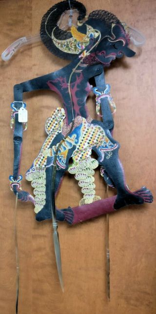 Antique Wayang Kulit Hand Painted Leather Shadow Puppet