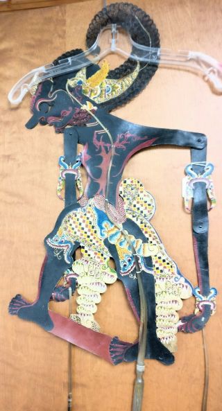 Antique Wayang Kulit hand painted Leather Shadow Puppet 3