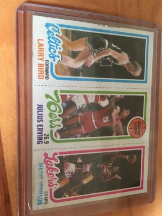 1980 - 81 Topps Larry Bird,  Magic Johnson,  And Dr.  J Rookie Card (pd) 100 Authentic