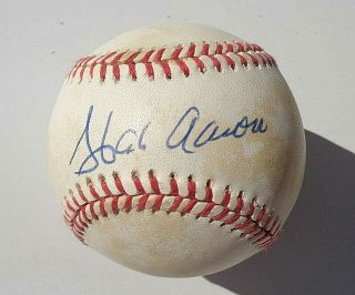 Braves Hank Aaron Signed Official National League Baseball W/coa
