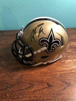 Drew Brees Autographed 9 Orleans Saints Mini Helmet Hand Signed In Person