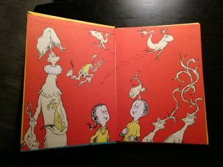 VINTAGE 1960 DR.  SEUSS BEGINNER BOOKS ONE FISH TWO FISH HARDCOVER BOOK GC 3