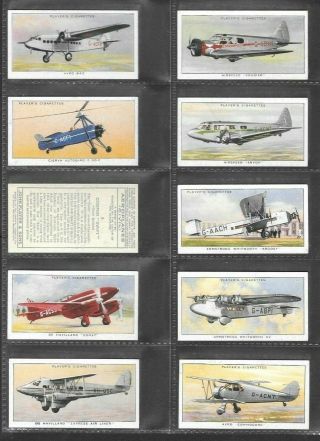 Player 1935 Interesting (aviation) Full 50 Card Set " Aeroplanes - Civil "
