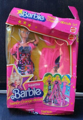 Vintage Superstar Barbie Change - Abouts Set 1978 Taiwan Complete,  Box