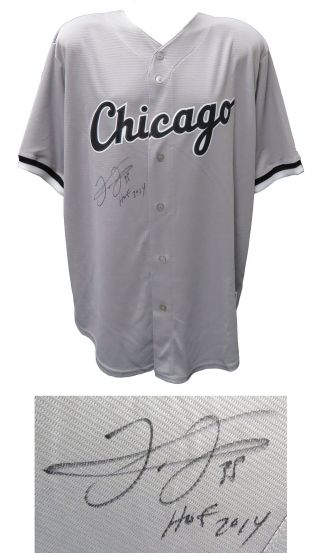 Frank Thomas Signed Chicago White Sox Majestic Grey Jersey W/hof 2014 - Schwartz