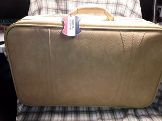Vintage American Tourister Yellow Gold Soft Side Luggage Bag 24 " X 17 " X 8 1/2 "