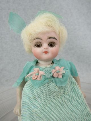 5 - 1/2 " Antique Bisque German French Market Mignonette Dollhouse Kestner Doll