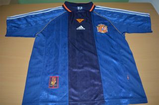 Vtg 1998 Spain Espana Soccer Jersey Shirt Camiseta Away World Cup Raul Size M