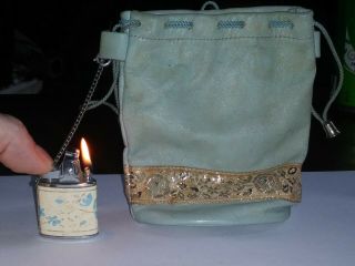 Vintage Lighter 1950s Royal Star Miniature Cigarette Lighter & Amity Leather Bag