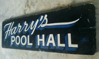 1950s Folk Art Pool Hall Sign