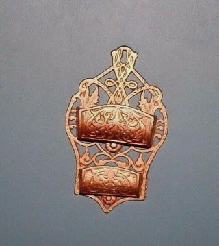 Wilton Cast Iron Double Wall Hanging Match Holder Marked 6 1/4 "