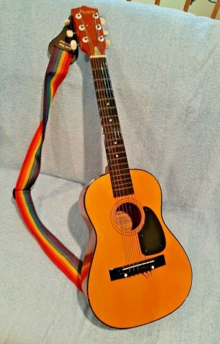 Vintage Harmony Acoustic Childs Guitar Model H0201,  6 String,  31 Inch Tall