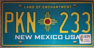 Mexico Real Authentic License Plate Auto Number Car Tag Santa Fe Nm Zia Sun