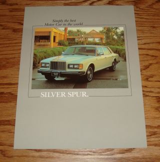 1984 Rolls Royce Silver Spur Sales Brochure Fact Sheet 84