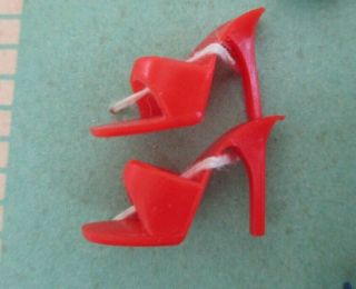 Minty Vintage Barbie Shoes: Red Open Toe Heels Japan Mules