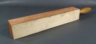 Antique Barber 4 - Sided Wooden Paddle Straight Razor Blade Knife Strop Sharpener
